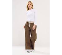 Pixiegirl Petite Contrast Wide Leg Trousers In Brown Brown 14