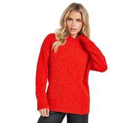 PixieGirl Petite Coral Orange Chenille High Neck Jumper Petite