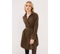 Pixiegirl Petite Cord Belted Midi Dress In Chocolate Chocolate 16