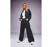 Pixiegirl Petite Cord Bomber Jacket In Dark Navy Dark Navy