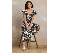Pixiegirl Petite Cow Print Dress In Brown Brown 8