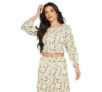 PixieGirl Petite Cream Floral Print Bardot Top Petite