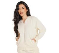 PixieGirl Petite Cream Jersey Zip Bomber Jacket Petite