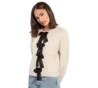 PixieGirl Petite Cream Knitted Bow Front Cardigan Petite