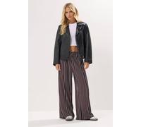 Pixiegirl Petite Crepe Striped Trousers In Dark Red Dark Red 16