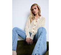 Pixiegirl Petite Crochet Cardigan In Ivory Ivory 16-18