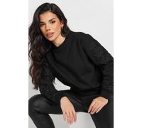 Pixiegirl Petite Crochet Sweatshirt In Black Black 18