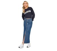 PixieGirl Petite Dark Blue Denim Split Maxi Skirt Petite