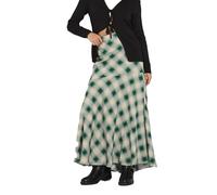 PixieGirl Petite Dark Green Blurred Check Maxi Skirt Petite