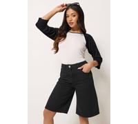 Pixiegirl Petite Denim Jorts In Black Black