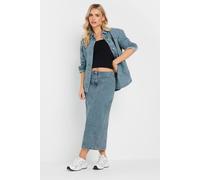 Pixiegirl Petite Denim Midi Skirt In Light Blue Light Blue 6