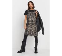 Pixiegirl Petite Denim Pinafore In Brown Brown 18