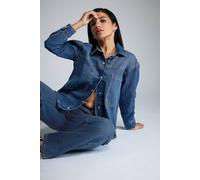 Petite Denim Shacket PixieGirl Blue 8