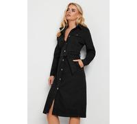 Pixiegirl Petite Denim Tie Dress In Black Black 8