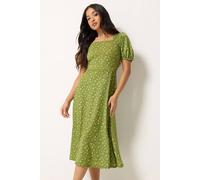 Pixiegirl Petite Ditsy Floral Midi Dress In Green Green
