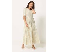 Pixiegirl Petite Ditsy Floral Tiered Maxi Dress In Lemon Lemon
