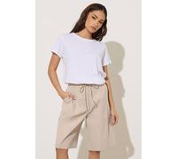 Pixiegirl Petite Drawstring Jorts In Light Beige Light Beige 14