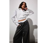 Pixiegirl Petite Elasticated Hem Shirt In White White 8