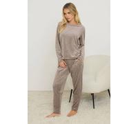 Pixiegirl Petite Embossed Luxe Pyjama Set In Stone Stone 6-8