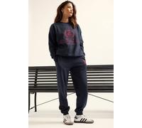Pixiegirl Petite Embroidered Cuffed Joggers In Dark Navy Dark Navy