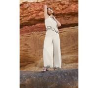 Pixiegirl Petite Embroidered Hemline Trousers In Ivory Ivory 14