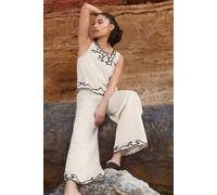 PixieGirl Petite Ivory White Embroidered Sleeveless Top Petite