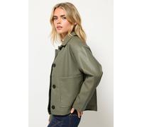 Pixiegirl Petite Faux Leather Jacket In Green Green 6