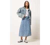 Pixiegirl Petite Floral Belted Midi Skirt In Blue Blue 18