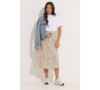 Pixiegirl Petite Floral Belted Midi Skirt In Cream Cream 18