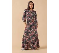 Pixiegirl Petite Floral Maxi Dress In Black Black 8