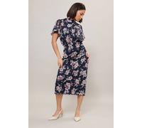 Pixiegirl Petite Floral Mesh Dress In Dark Navy Dark Navy