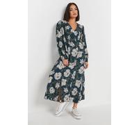 Pixiegirl Petite Floral Midi Tea Dress In Dark Navy Dark Navy 8