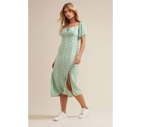 Pixiegirl Petite Floral Tie Midi Dress In Light Green Light Green 14