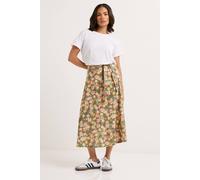 Pixiegirl Petite Floral Tie Midi Skirt In Green Green 16