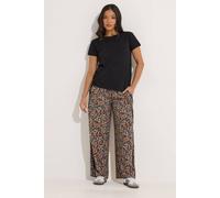 Pixiegirl Petite Floral Wide Leg Trousers In Black Black 8S