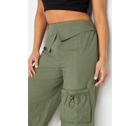 Pixiegirl Petite Fold Over Waist Cargo Trousers In Green Green