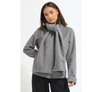 Pixiegirl Petite Formal Scarf Coat In Dark Grey Dark Grey 8