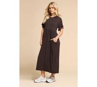 Pixiegirl Petite Frill Smock Midaxi Dress In Brown Brown 12