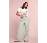 Pixiegirl Petite Gingham Wide Leg Trousers In Light Green Light Green 16S