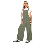 PixieGirl Green Acid Wash Wide Leg Dungarees Petite