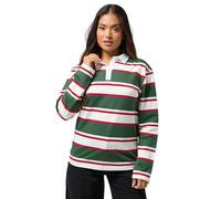 PixieGirl Petite Green & Red Striped Cotton Rugby T-Shirt Petite