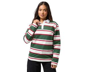PixieGirl Petite Green & Red Striped Cotton Rugby T-Shirt Petite