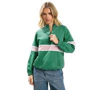 PixieGirl Petite Green Stripe Quarter Zip Sweatshirt Petite