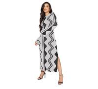 PixieGirl Petite Grey Abstract Knitted Maxi Dress Petite