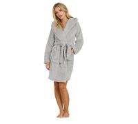 PixieGirl Petite Grey Star Embossed Short Hooded Dressing Gown Petite