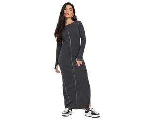 PixieGirl Petite Grey Wash Contrast Stitch Maxi Dress Petite