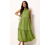Pixiegirl Petite Halter Neck Maxi Dress In Lime Lime