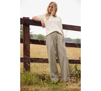 Pixiegirl Petite Herringbone Wide Leg Trousers In Light Brown Light Brown 16