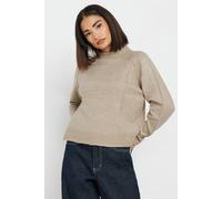 Pixiegirl Petite High Neck Jumper In Light Beige Light Beige 16-18