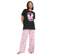 PixieGirl Petite Hot Pink 'Let's Go Girls' Cowboy Slogan Pyjama Set Petite